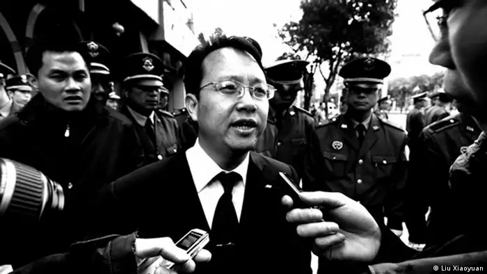 Liu Xiaoyuan Beschreibung: Chinesischer Anwalt Liu Xiaoyuan Datum: 2011 Urheberrecht gehört: Liu Xiaoyuan Wir haben das Bild von Herrn Liu selbst bekommen und haben die Vollmacht, das Bild zu benutzen. Eingereicht von Tian Miao am 16.2.2012