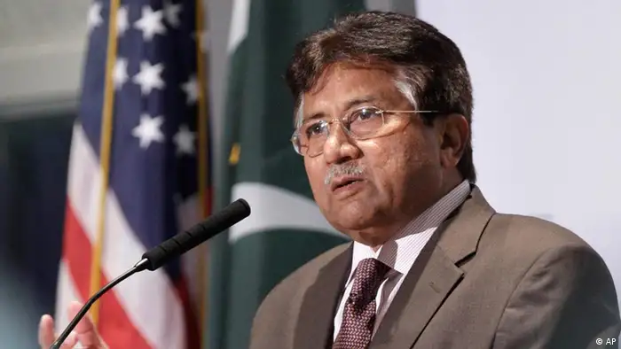 Former Pakistani President Pervez Musharraf speaks at a University of Arkansas Clinton School of Public Service lecture in Little Rock, Ark., Thursday, Oct.20, 2011. (AP Photo/Danny Johnston)
