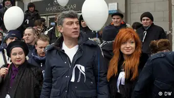 Russland Moskau Flashmob Weisser Ring