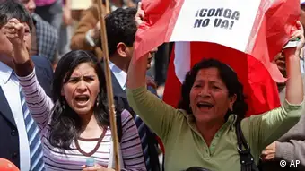 Protest gegen die Conga Mine in Cajamarca, Peru