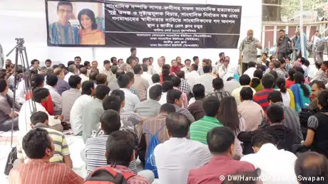 Protest gegen Journalistenmord in Dhaka, Bangladesh
