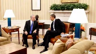 President Barack Obama meets with Israeli Prime Minister Benjamin Netanyahu in the Oval Office at the White House in Washington, Monday, March 5, 2012. (Foto:Pablo Martinez Monsivais/AP/dapd)