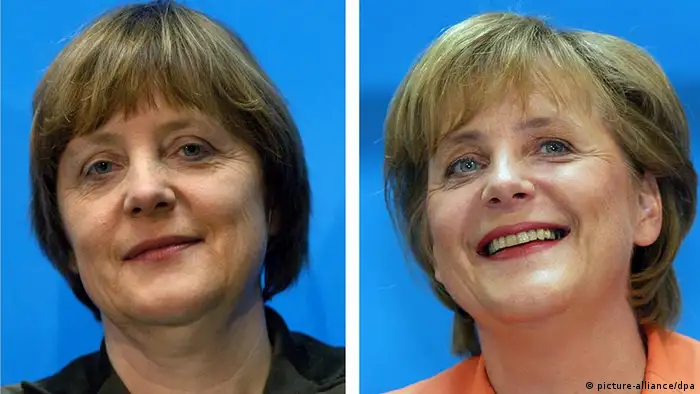 Bildkombo Von Endfrisur und Apricotblazer Angela Merkels Outfitwandel II