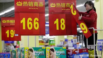 China Wirtschaft Einzelhandel Supermarkt in Wuhan Inflation Preisschild