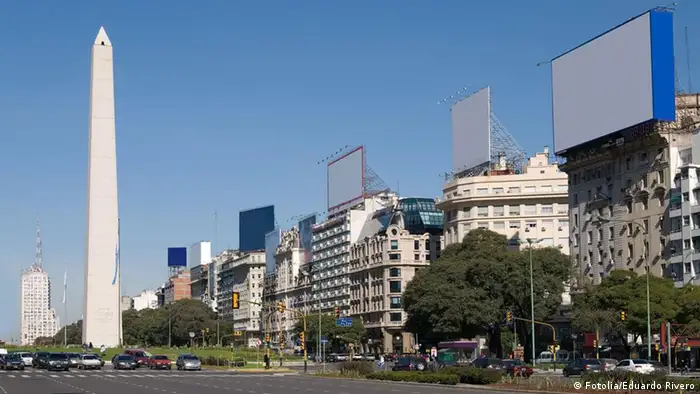 9 de Julio Avenue and The Obelisk a major touristic destination in Buenos Aires, Argentina