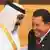 President i Venezuelës Hugo Chavez (djathtas) dhe emiri i Katarit gjatë një takimi në Brazil