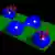 Elektronen-Einbahnstraßen: In diesem Doppelkanal bewegen sich Elektronen (blau) auf definierten, parallelen Wegen (Foto: Andreas Wieck)