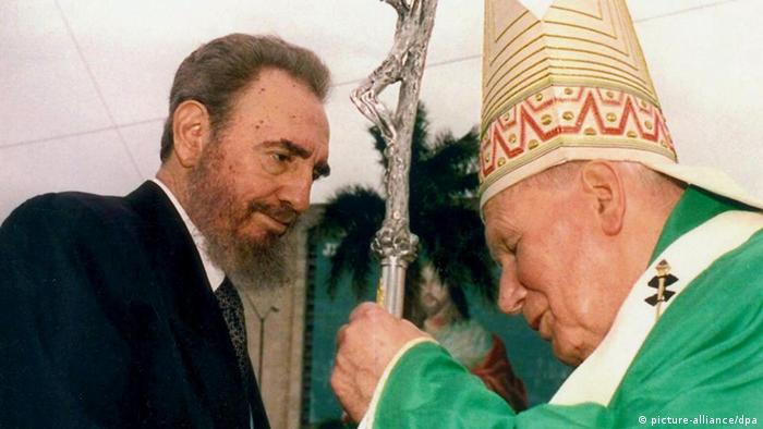 Fidel Castro e papa João Paulo 2°