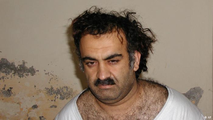 ** RETRANSMISSION TO CORRECT SPELLING of MIDDLE NAME ** FILE - In this image released May 7, 2003, Khalid Sheikh Mohammed, al-Qaida's No.3, operational leader, and alleged Sept. 11 mastermind, is seen shortly after his CIA capture during a raid in Pakistan March 1, 2003. Months later Mohammed acknowledged knowing his one-time protege, Abu Ahmed al-Kuwaiti, but denied he was an al-Qaida figure of any importance. The CIA suspected a lie and reasoned that if they could find al-Kuwaiti, they could find bin Laden. Al-Kuwaiti, who had become one of al-Qaida's most important couriers, eventually and unwittingly led the agency to Osama bin Laden's doorstep in Pakistan. (AP Photo/File).