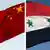 --- China Syrien Flaggen