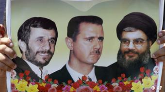 Mahmoud Ahmadinedschad Bashar Assad Hassan Nasrallah (Foto: AP)