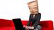 A woman typing on a laptop with a brown paper bag over her head (Photo: Mediensucht ©)david_hoepfner #20394645 © david_hoepfner - Fotolia.com A woman typing on a laptop with a brown paper bag over her head (Photo: Mediensucht ©)david_hoepfner #20394645 © david_hoepfner - Fotolia.com