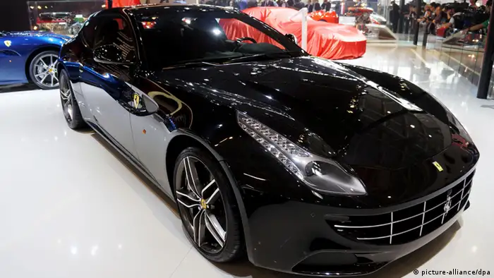 A Ferrari F12berlinetta is seen on display during the 12th Beijing International Automotive Exhibition, known as Auto China 2012, in Beijing, China, 23 April 2012.