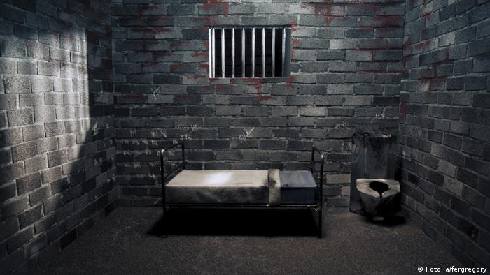A dark prison cell