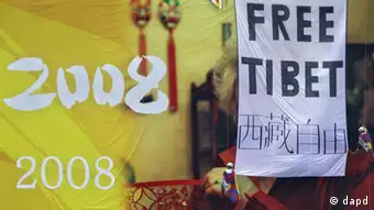 China Olympia Tibet Demonstration in Peking Plakat