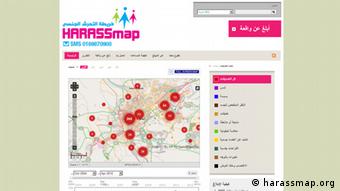 Screen shot of http://harassmap.org/
