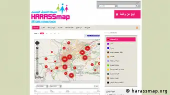 Screenshot der Seite harassmap.org