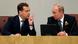 Russia's President Vladimir Putin (R) speaks with former President and Prime Minister Dmitry Medvedev at a session of the Russian State Duma. Russia's President Vladimir Putin (R) speaks with former President and Prime Minister Dmitry Medvedev at a session of the Russian State Duma.