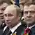Владимир Путин и Дмитрий Медведев на военном параде в Москве