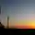 Ракета "Союз" на стартовой площадке космодрома Байконур на фоне заходящего солнца