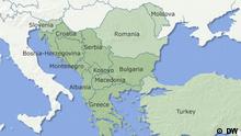 Karte Balkanhalbinsel (englisch). DW-Grafik: Per Sander 2010_03_30_balkan.psd