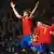 Spain's Fernando Llorente (C) celebrates with his team mates after scoring against Scotland during their UEFA Euro 2012 qualifying soccer match at Hampden Park in Glasgow, Britain, 12 October 2010. Spain won 3-2. EPA/BRIAN STEWART +++(c) dpa - Bildfunk+++