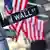 Wall Street sign and flag in New York City