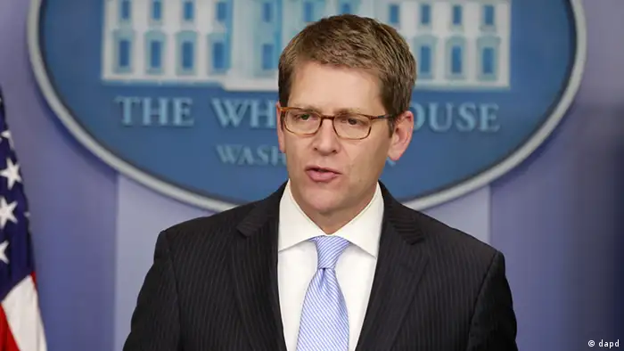White House Press Secretary Jay Carney speaks during his daily news briefing, Tuesday, May 22, 2012, at the White House in Washington. (Foto:Haraz N. Ghanbari/AP/dapd)