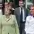 Bundeskanzlerin Angela Merkel und der Kapitän der deutschen Fussball-Nationalmannschaft, Philipp Lahm (r.), gehen in Sopot bei Danzig (Polen) im EM-Quartierzum der deutschen Mannschaft zum gemeinsamen Abendessen (Foto: dapd)