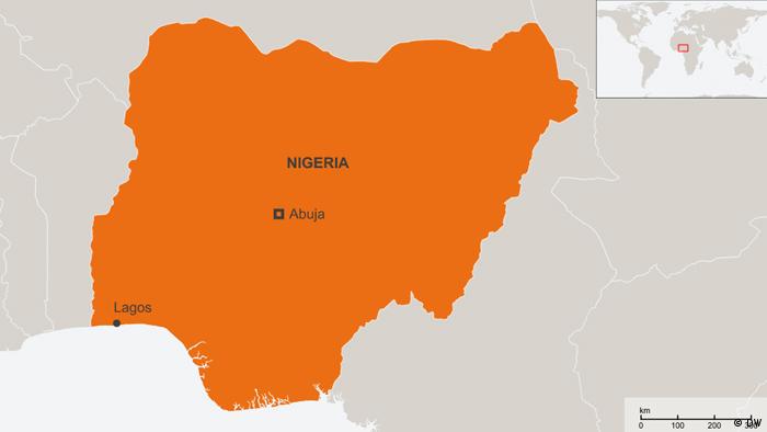 Karte Nigeria Englisch Deutsch