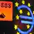 Simbol eura i telefon s pozivom "SOS"