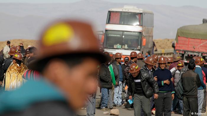 Bolivien Besetzung von Zink- und Zinn-Mine