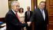 The leader of the Socialist PASOK party Evangelos Venizelos (R) meets the leader of the Democratic Left party Fotis Kouvelis in Athens June 19, 2012. Greece's conservatives expect to be able to form a coalition government with the Socialists on Tuesday, allowing the two parties that dominated politics for decades to share power despite a major anti-establishment election vote. REUTERS/John Kolesidis (GREECE - Tags: POLITICS ELECTIONS) The leader of the Socialist PASOK party Evangelos Venizelos (R) meets the leader of the Democratic Left party Fotis Kouvelis in Athens June 19, 2012. Greece's conservatives expect to be able to form a coalition government with the Socialists on Tuesday, allowing the two parties that dominated politics for decades to share power despite a major anti-establishment election vote. REUTERS/John Kolesidis (GREECE - Tags: POLITICS ELECTIONS)