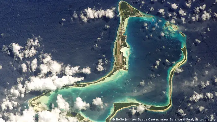 Atoll of Diego Garcia seen from above
