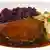 Sauerbraten with potato and red cabbage