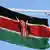 Air force planes pass over a Kenyan flag