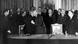 de Gaulle and Adenauer embrace after signing the treaty de Gaulle and Adenauer embrace after signing the treaty