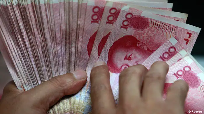 China Währung ein Handvoll 100 Yuan Banknoten