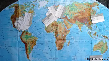 Visitenkarten Weltkarte