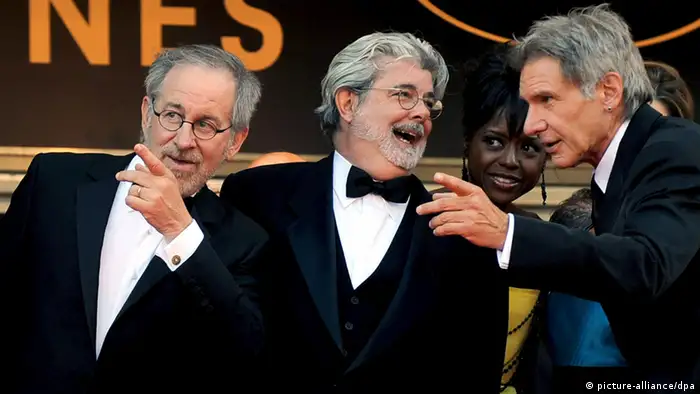 Steven Spielberg, George Lucas und Harrison Ford