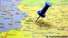 Destination: Sofia. Map with a blue pin pointing at Sofia SlobodanD - Fotolia #17124203