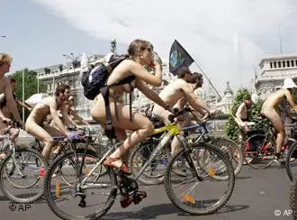 Radfahrer Demonstration in Madrid