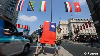 Großbritannien Olympiade Streit um Flagge von Taiwan auf Regents Street in London