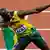 Usain Bolt celebra su triunfo en los Juegos Olímpicos de Londres 2012.