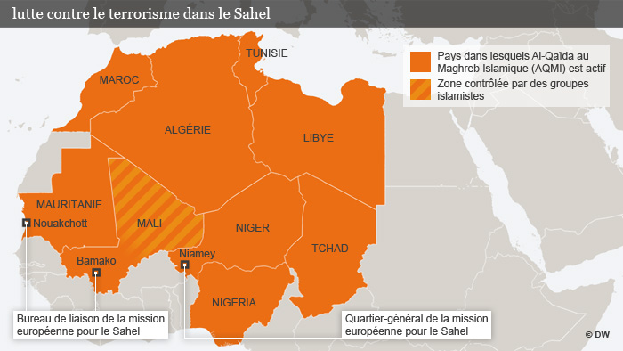 Infografik Kampf gegen Terror in der Sahel-Region Französisch