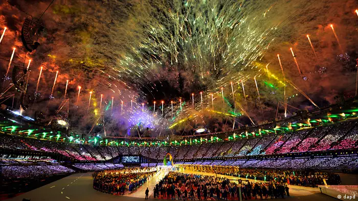 Olympische Sommerspiele 2012 in London Abschluß Feier Feuerwerk