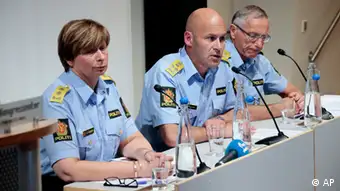 Oeystein Maeland (centre), Norwegian director of police, Sissel Hammer (left) police chief in Northern Buskerud police district, which has jurisdiction over Uoeya island, and chief of police in Oslo, Anstein Gjengedal (right) meet the press in Oslo, Monday Aug. 13, 2012. An independent commission said on Monday that Norwegian police could have prevented or interrupted the bomb and gun attacks carried out by Anders Behring Breivik last year. Breivik, 33, has admitted to the bombing of the government's headquarters in Oslo, which killed eight people and the subsequent shooting spree at a youth camp on Utoya island that left 69 dead, more than half of them teenagers. (AP Photo / Cornelius Poppe / NTB scanpix) NORWAY OUT
