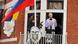 WikiLeaks founder Julian Assange speaks to the media outside the Ecuador embassy in west London August 19, 2012. WikiLeaks founder Julian Assange speaks to the media outside the Ecuador embassy in west London August 19, 2012.
