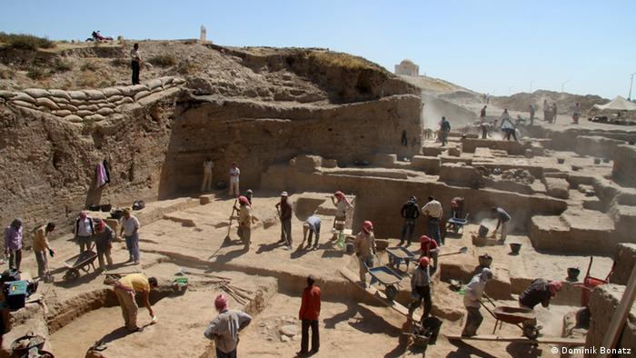 Archaeological excavation site at Tell el Fakhariya in northern Syria