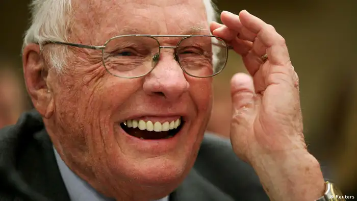Neil Armstrong, commander of Apollo 11 and the first man on the moon, laughs during a testimony before a House Science, Space and Technology committee hearing on NASA Human Spaceflight Past, Present and Future: Where Do We Go From Here? in Washington in this September 22, 2011 file photo. Armstrong, the first human to set foot on the moon, is recovering from heart-bypass surgery, NASA said on August 8, 2012. Armstrong, who turned 82 on Sunday, underwent surgery on Tuesday to relieve blocked coronary arteries. NBC news quoted his wife Carol Armstrong as saying he is doing great. REUTERS/Molly Riley/Files (UNITED STATES - Tags: SCIENCE TECHNOLOGY POLITICS HEADSHOT HEALTH)